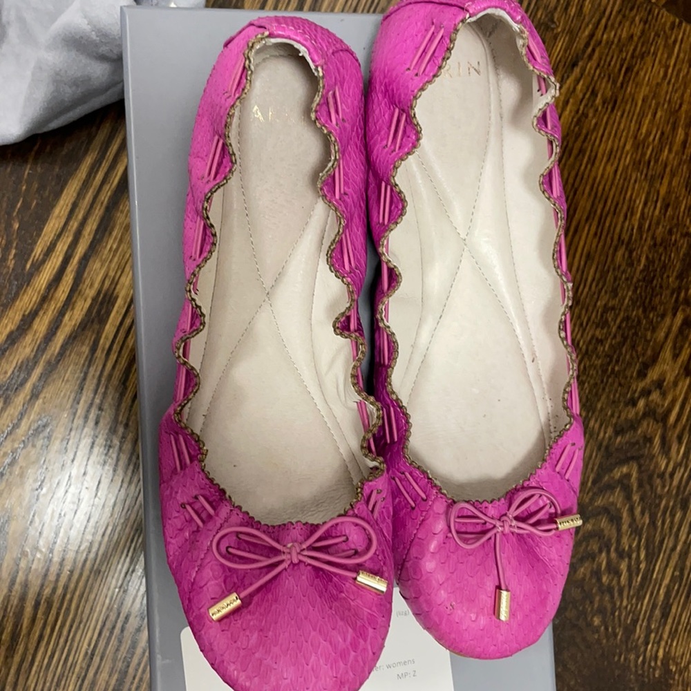 Aerin Women’s Irene Azalea Waxed Snake ballet flat